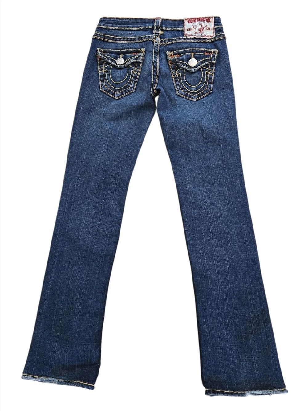 True Religion Joey Bootcut Jeans Women's 26 Dark Wash Flap Pocket Low Rise Y2K - Picture 4 of 16